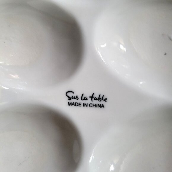 Sur La Table Porcelain Egg Platter, Egg-Shaped Deviled Egg Platter, Easter Eggs - Picture 4 of 5